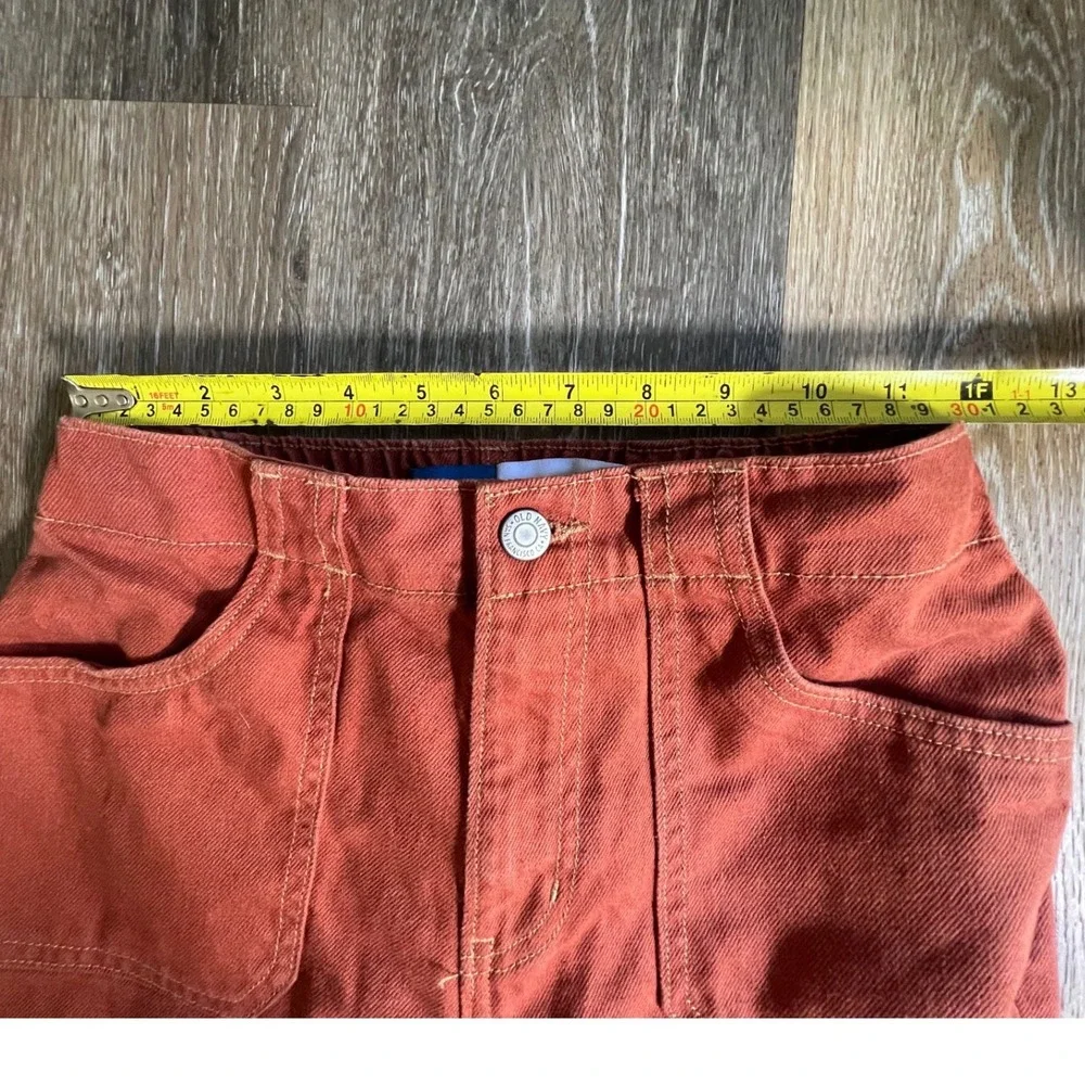 Old Navy Baggy Wide Leg Pants Girls XL 12 Rust Orange High Rise Built-In Tough